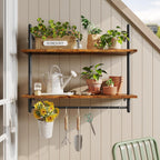 3 Tier Floating Pipe Shelving Industrial Wall