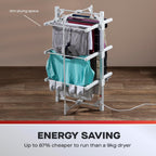 3-Tier Foldable Heated Clothes Airer with Cover