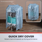 3-Tier Foldable Heated Clothes Airer with Cover