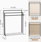 3-Tier Freestanding Towel Rail with Extra Large Marble