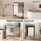 3-Tier Freestanding Towel Rail with Extra Large Marble