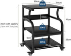3-Tier Movable Printer Stand Table with Storage Large