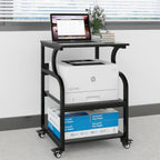 3-Tier Movable Printer Stand Table with Storage Large