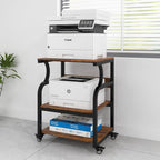 3-Tier Movable Printer Stand Table with Storage Large