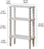 3-Tier Narrow Side Table Small End Oak