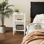 3-Tier Narrow Side Table Small End Oak