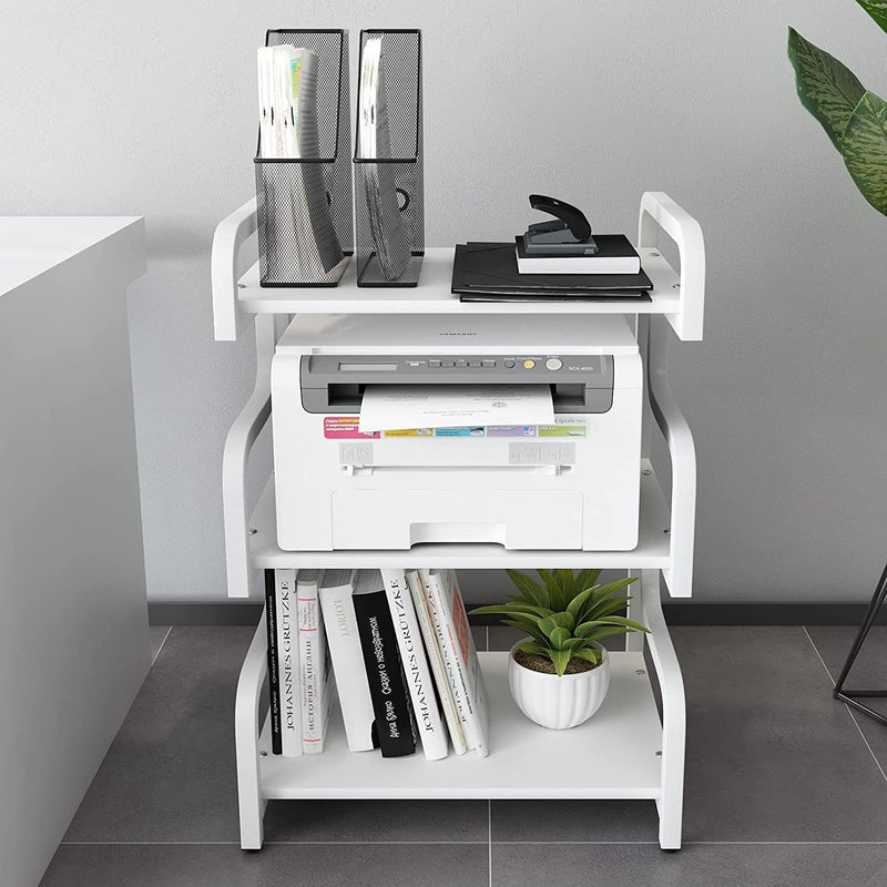 3-Tier Printer Stand with Storage Movable Table on