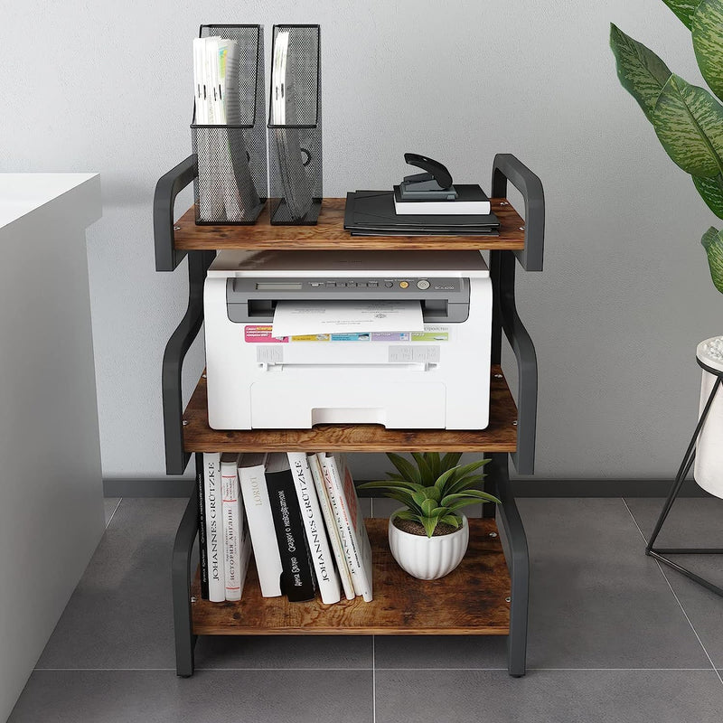 3-Tier Printer Stand with Storage Movable Table on