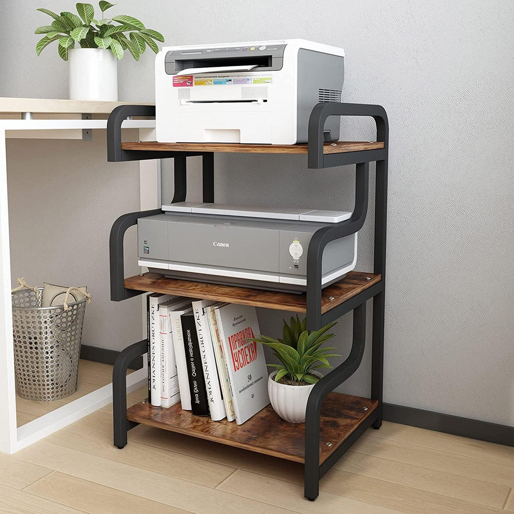 3-Tier Printer Stand with Storage Movable Table on