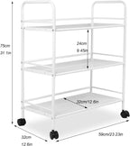 3 Tier Rolling Storage Trolley Utility Cart Salon