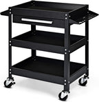3-Tier Rolling Tool Cart Heavy-Duty Steel Service