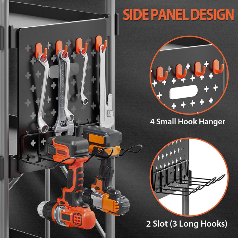 3-Tier Tool Cart on Wheels Foldable Service Trolley