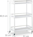 3-Tier Serving Cart Bamboo Kitchen Trolley Tea Station