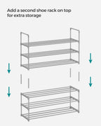 3-Tier Shoe Rack Storage Organiser Metal