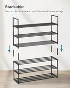 3-Tier Shoe Rack Storage Organiser Metal