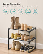 3-Tier Shoe Rack Storage Organiser Metal
