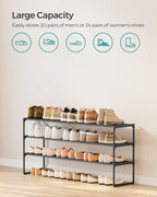 3-Tier Shoe Rack Storage Organiser Metal