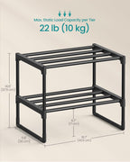 3-Tier Shoe Rack Storage Organiser Metal