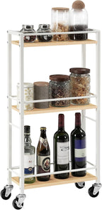 3-Tier Slim Rolling Cart Mobile Utility on Wheels