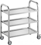 3 Tier Stainless Steel Cart Rolling Catering Storage