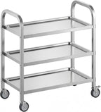 3 Tier Stainless Steel Cart Rolling Catering Storage