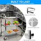 3 Tier Stainless Steel Catering Trolley Kitchen Utility