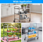 3 Tier Stainless Steel Catering Trolley Kitchen Utility