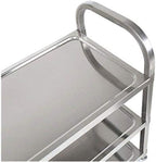 3 Tier Stainless Steel Catering Trolley Wheels Utility