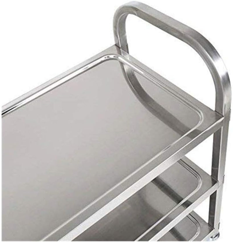 3 Tier Stainless Steel Catering Trolley Wheels Utility