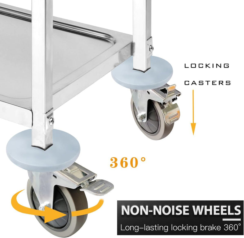 3 Tier Stainless Steel Large Serving Catering Cart