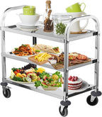 3 Tier Stainless Steel Large Serving Catering Cart