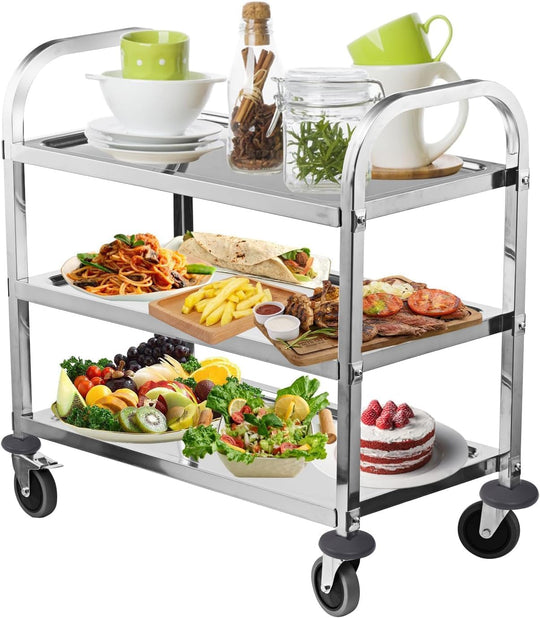 3 Tier Stainless Steel Large Serving Catering Cart
