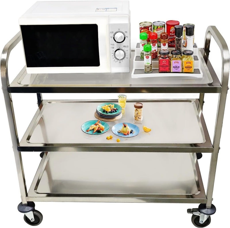 3 Tier Stainless Steel Large Serving Catering Cart