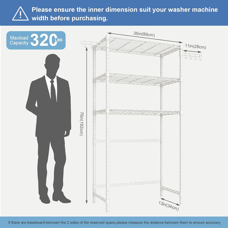 3-Tier Storage Unit Over Washing Machine and Dryer