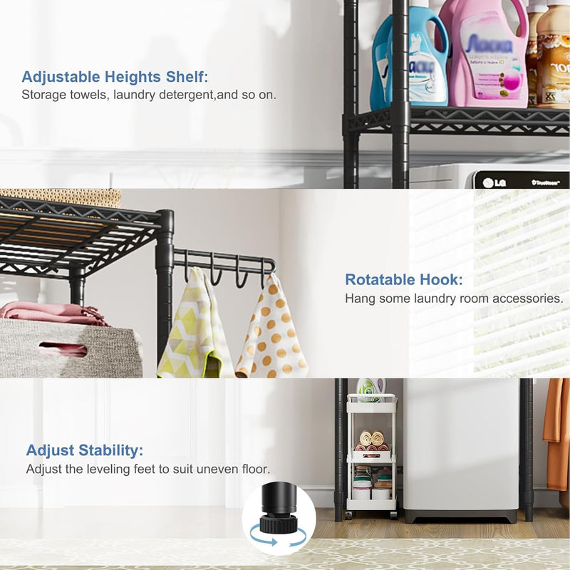 3-Tier Storage Unit Over Washing Machine and Dryer