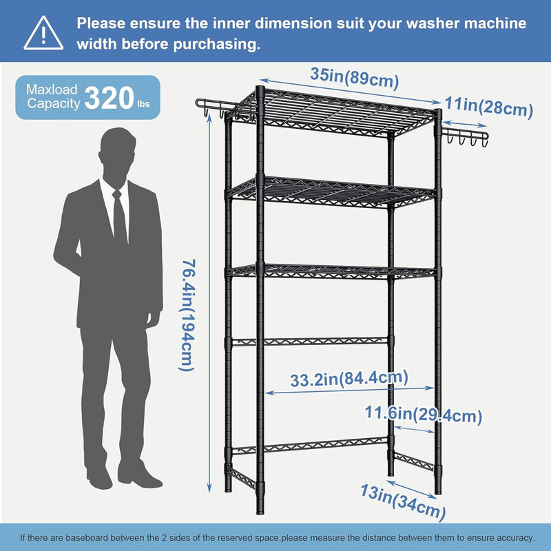 3-Tier Storage Unit Over Washing Machine and Dryer