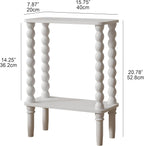 3-Tier Wooden Side Table Narrow Nightstand with Open