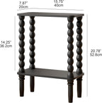 3-Tier Wooden Side Table Narrow Nightstand with Open