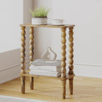 3-Tier Wooden Side Table Narrow Nightstand with Open