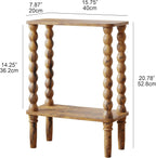 3-Tier Wooden Side Table Narrow Nightstand with Open
