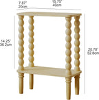 3-Tier Wooden Side Table Narrow Nightstand with Open