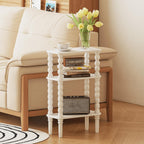 3-Tier Wooden Side Table Narrow Nightstand with Open