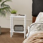 3-Tier Wooden Side Table Narrow Nightstand with Open