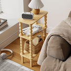 3-Tier Wooden Side Table Narrow Nightstand with Open