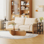 3-Tier Wooden Side Table Narrow Nightstand with Open