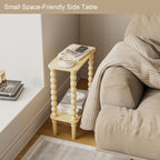 3-Tier Wooden Side Table Narrow Nightstand with Open