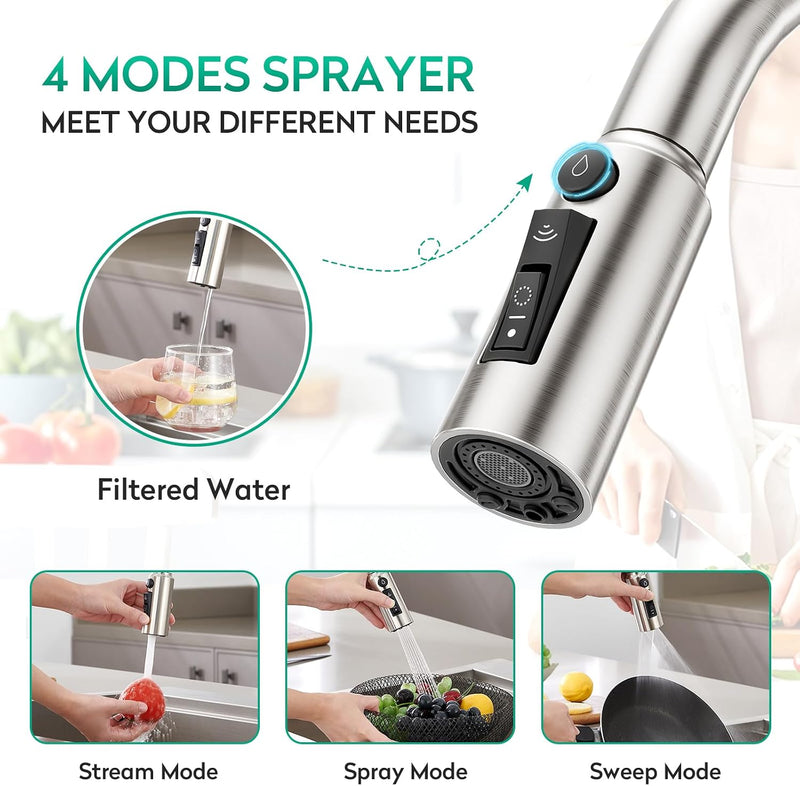 3 Way Filtered Water Tap Swivel Single Handle