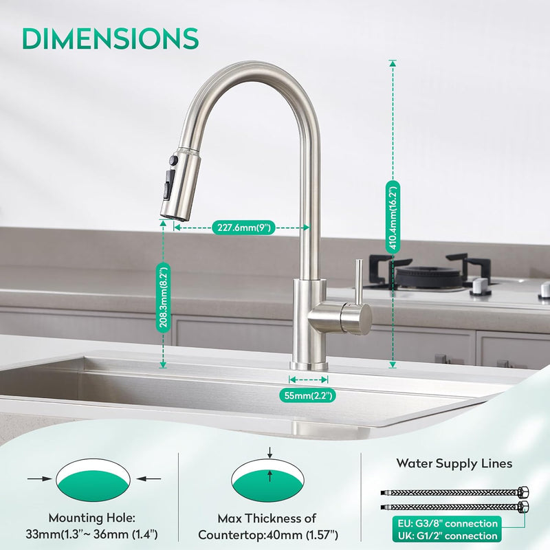 3 Way Filtered Water Tap Swivel Single Handle