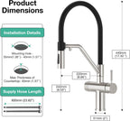 3 Way Kitchen Sink Tap with Pull Down