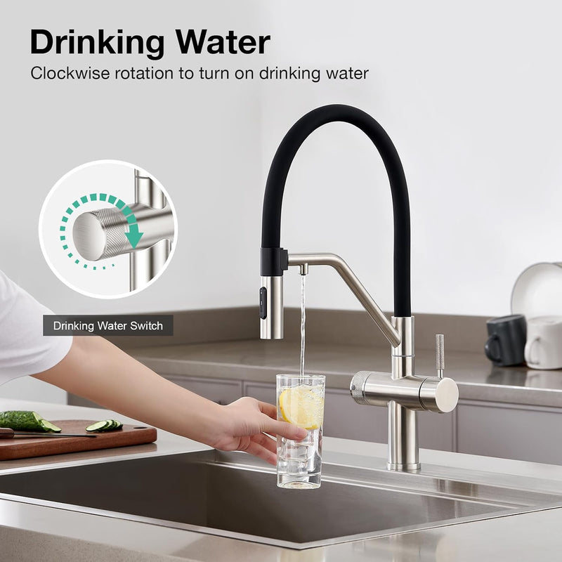 3 Way Kitchen Sink Tap with Pull Down